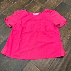 EUC Bisou Bisou Criss Cross Flounce Blouse